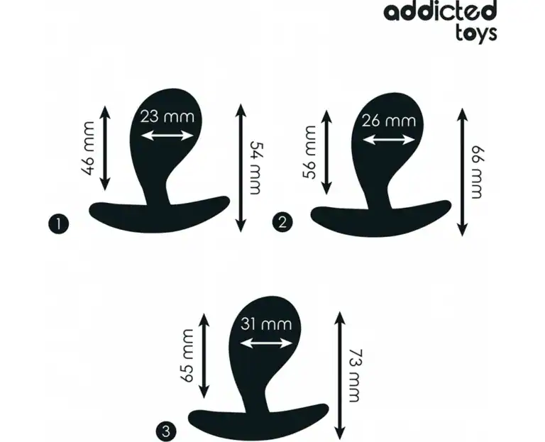 ADDICTED TOYS SET OF 3 ANAL PLUG SILICONE MODEL 33