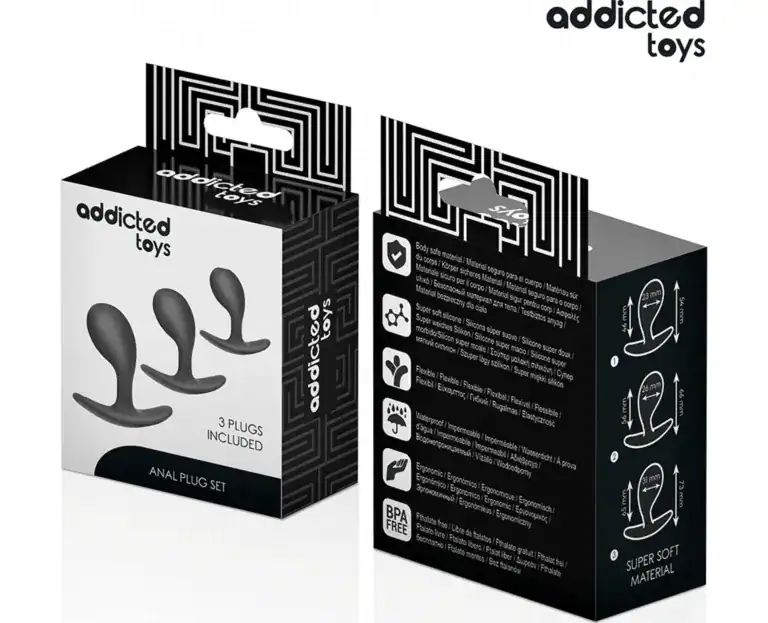 ADDICTED TOYS SET OF 3 ANAL PLUG SILICONE MODEL 34