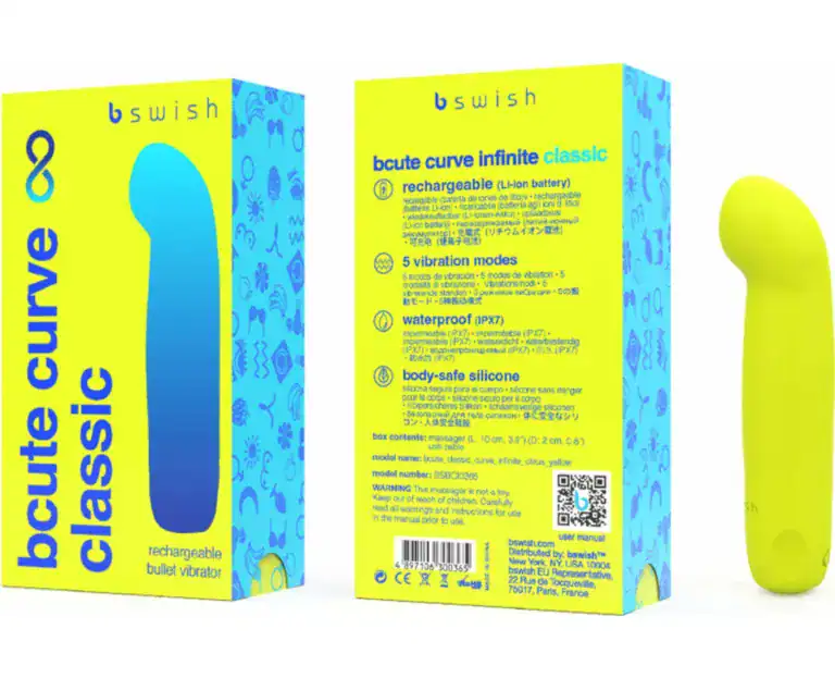 B SWISH BCUTE CURVE INFINITE CLASSIC RECHARGEABLE SILICONE VIBRATOR YELLOW2