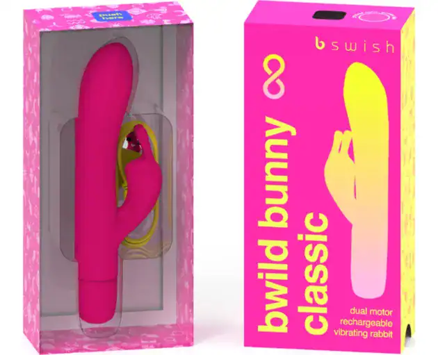 B SWISH BWILD BUNNY INFINITE CLASSIC RECHARGEABLE VIBRATOR PINK SILICONE