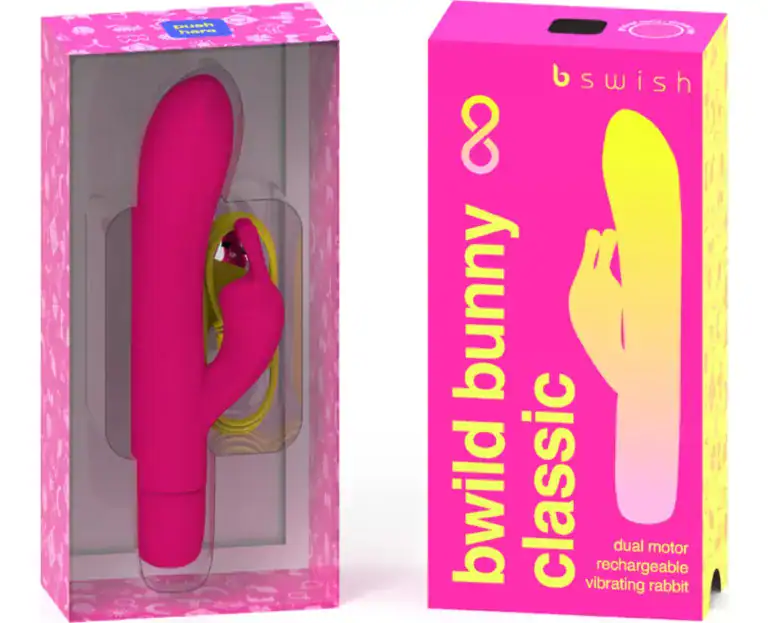 B SWISH BWILD BUNNY INFINITE CLASSIC RECHARGEABLE VIBRATOR PINK SILICONE