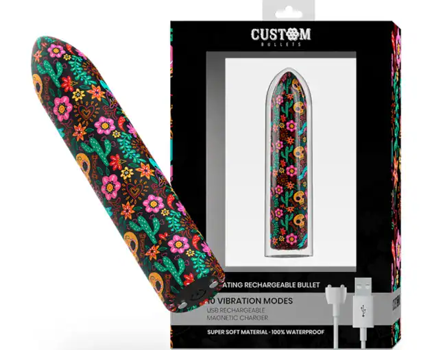 CUSTOM BULLETS RECHARGEABLE SKULL MAGNETIC BULLET 10 INTENSITIES