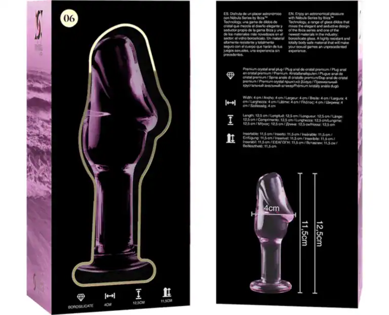 NEBULA SERIES BY IBIZA MODEL 6 ANAL PLUG BOROSILICATE GLASS PINK 12.5 CM O 4 CM3