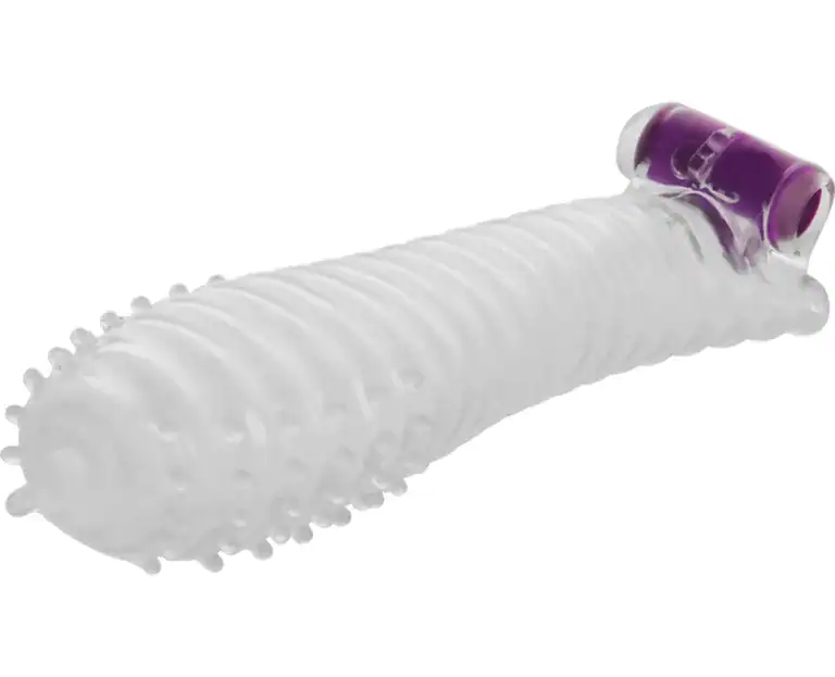 OHMAMA TEXTURED PENIS SHEATH WITH VIBRATING BULLET