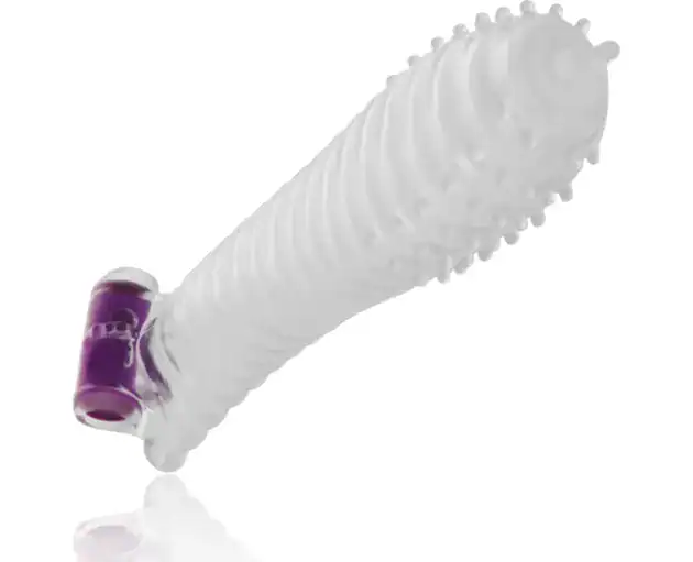 OHMAMA TEXTURED PENIS SHEATH WITH VIBRATING BULLET1