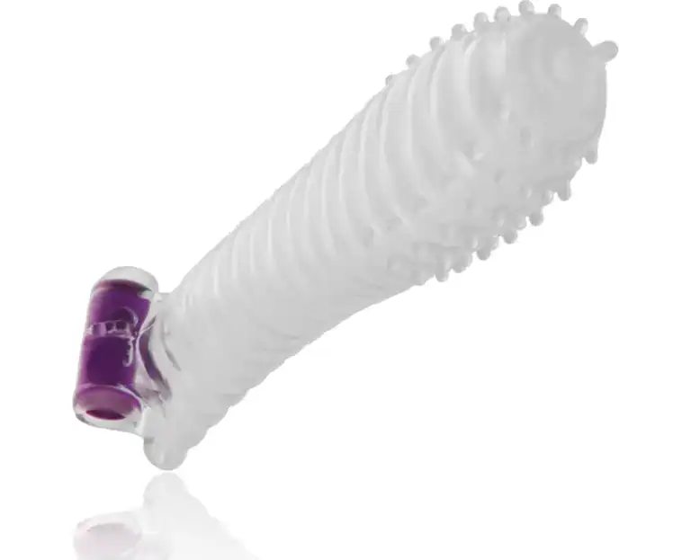 OHMAMA TEXTURED PENIS SHEATH WITH VIBRATING BULLET1