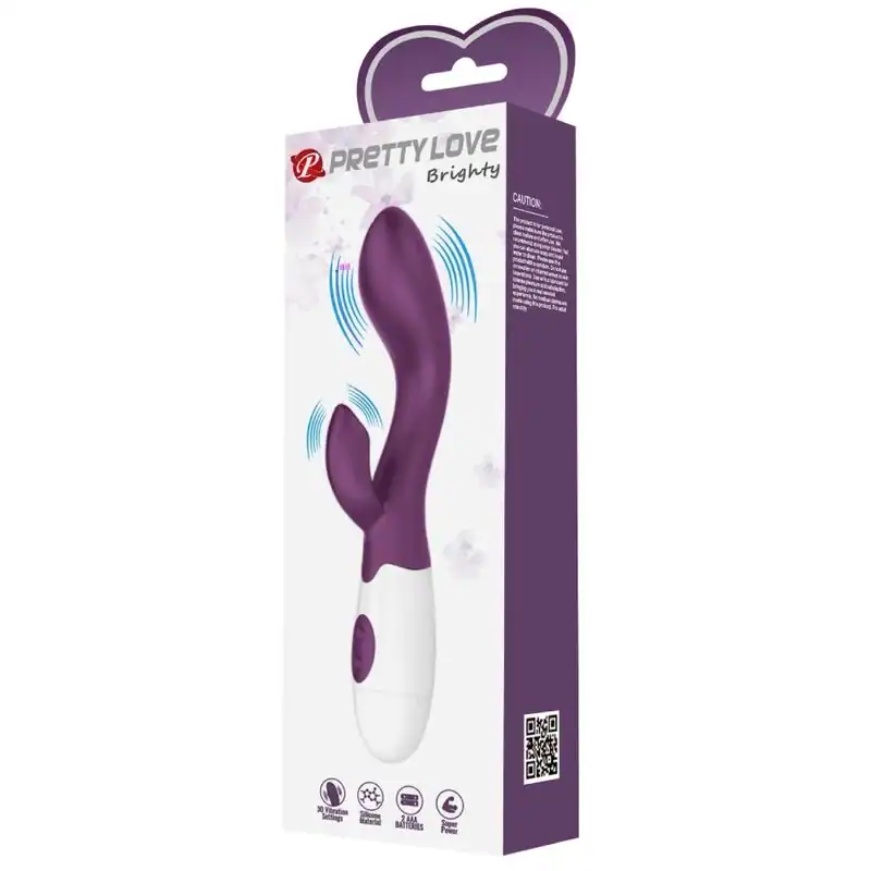 Vibrator Dublu1 Pretty Love Brighty, Stimulare G Spot și Clitoris, 30 Funcții – Mov