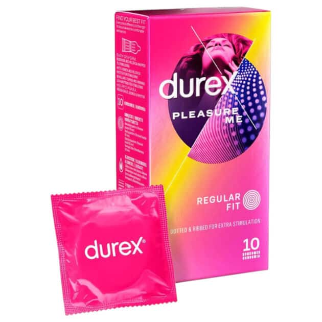 Durex Pleasure Me – Prezervative cu Nervuri și Puncte (pachet de 10)