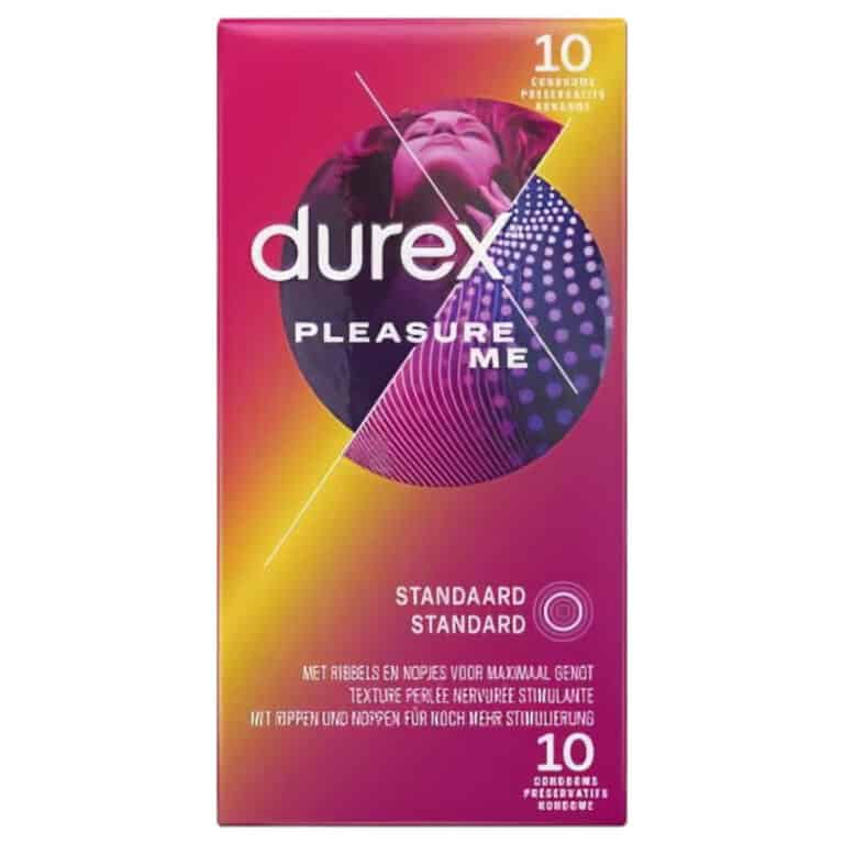 Durex Pleasure Me – Prezervative cu Nervuri și Puncte (pachet de 10)1