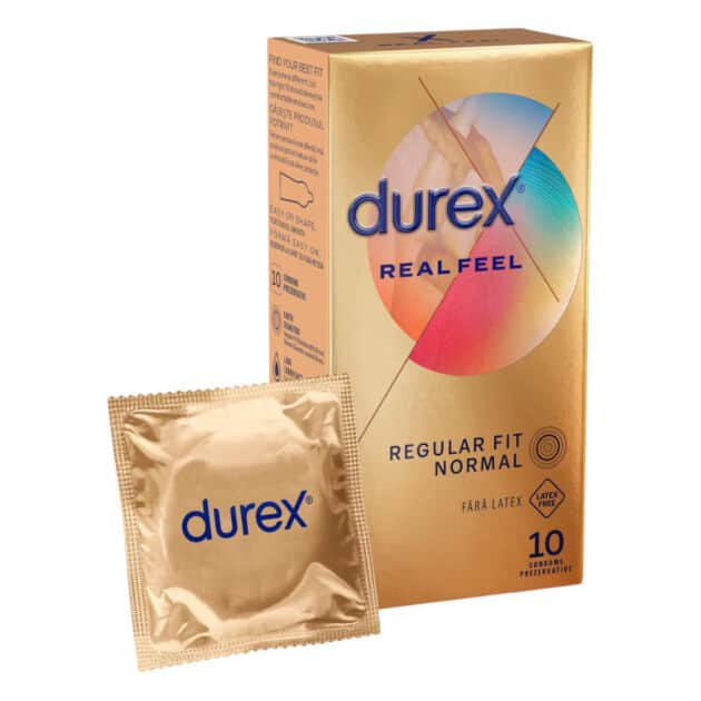 Durex Real Feel – Prezervative fără Latex (pachet de 10)