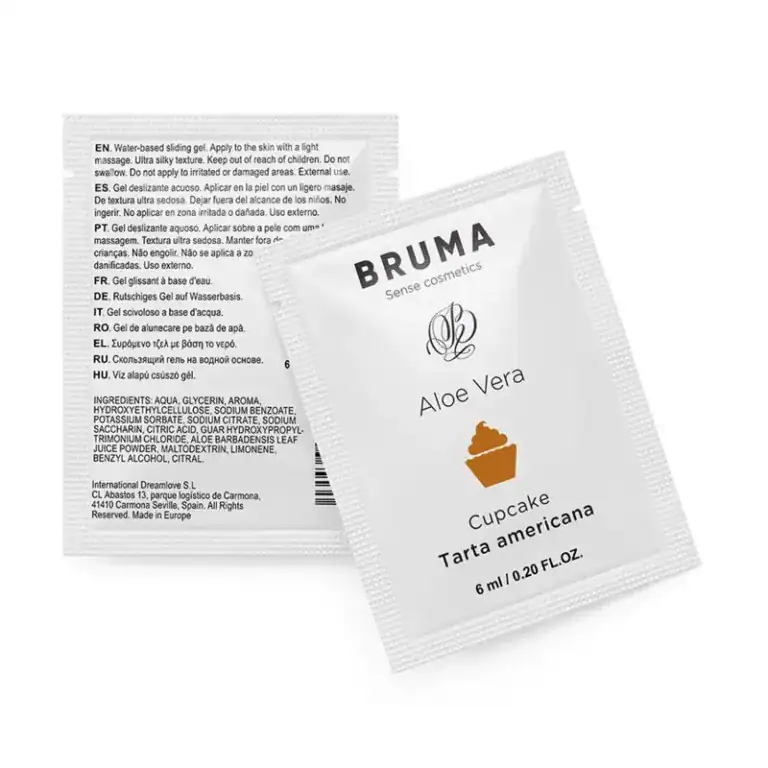 Lubrifiant pe Bază de Apă cu Aloe Vera Bruma – Aromă Cupcake, 6 ml