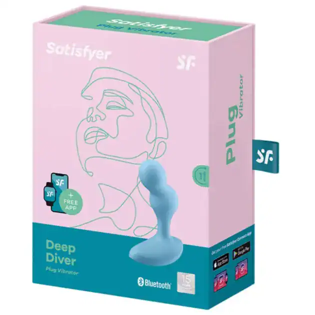 Plug Anal Vibrator cu Aplicație Satisfyer Deep Diver – Albastru2