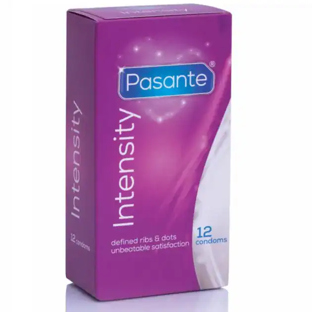 Prezervative cu Nervuri și Puncte Pasante Intensity – 3 Bucăți