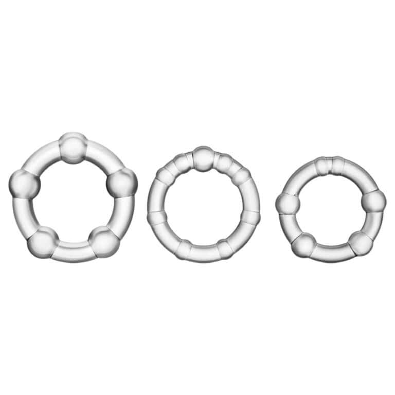 Set Variat de Inele pentru Penis (3 bucăți, Transparent) Stay Hard2