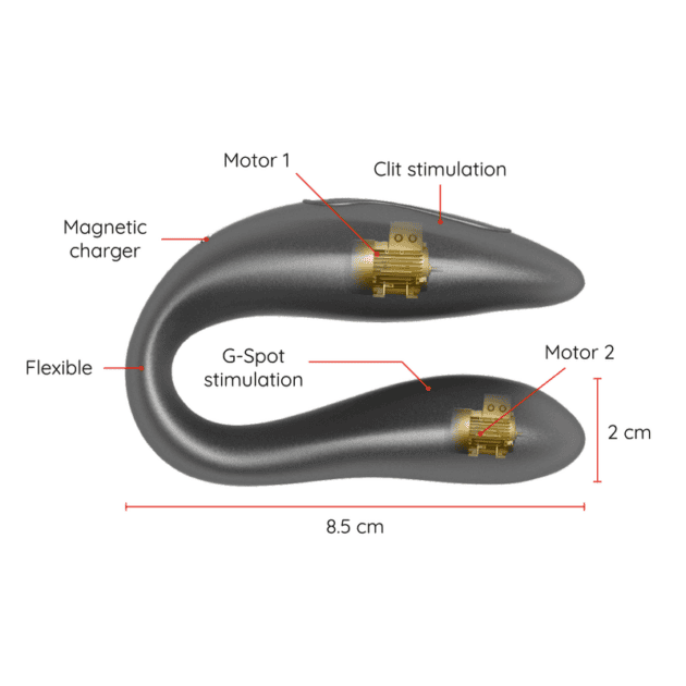 Stimulator pentru punctul G & clitoris LISBOA BLACK, cu control prin aplicație gratuită – ONINDER1