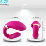 Vibrator pentru Cupluri cu Telecomandă Armony Crescent – Fucsia2