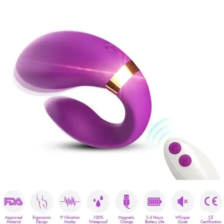 Vibrator pentru Cupluri cu Telecomandă Armony Crescent – mov1