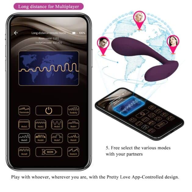Vibrator „Baird” pentru punctul G, 12 moduri de vibrație, reîncărcabil, control prin aplicație1