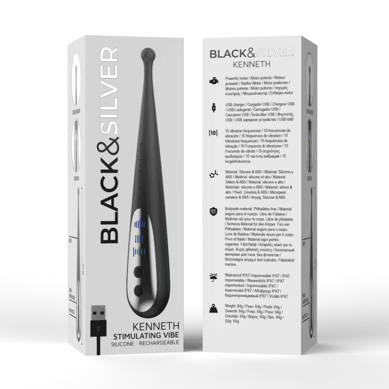 Vibrator „Kenneth” pentru stimulare „Black & Silver”3
