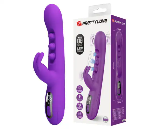 Vibrator Rabbit cu Stimulare prin Pulsat╠Žii s╠Ži LED Mov