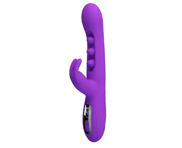 Vibrator Rabbit cu Stimulare prin Pulsat╠Žii s╠Ži LED Mov1