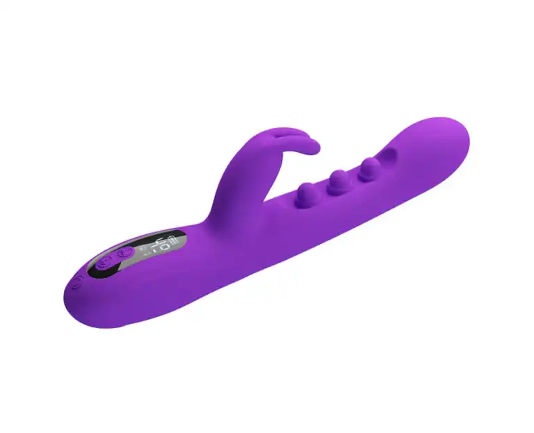 Vibrator Rabbit cu Stimulare prin Pulsat╠Žii s╠Ži LED Mov2