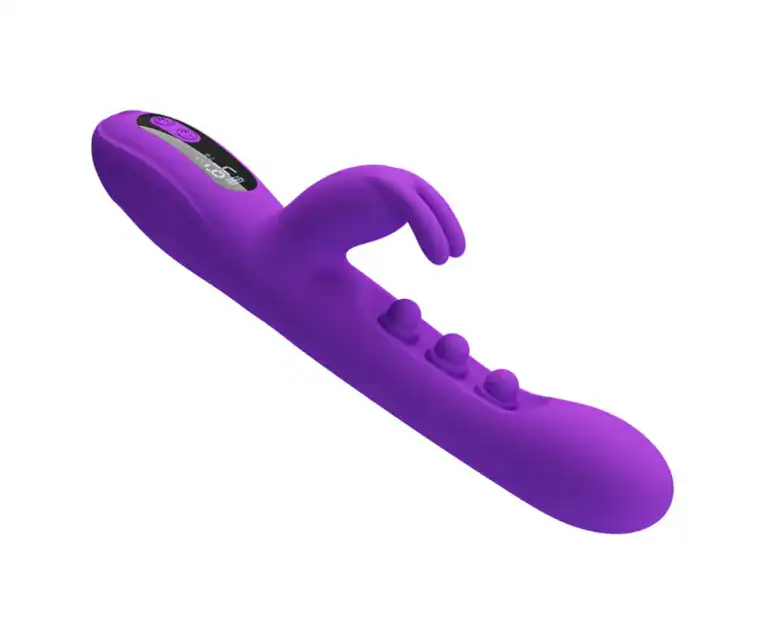 Vibrator Rabbit cu Stimulare prin Pulsat╠Žii s╠Ži LED Mov3