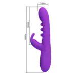 Vibrator Rabbit cu Stimulare prin Pulsat╠Žii s╠Ži LED Mov4