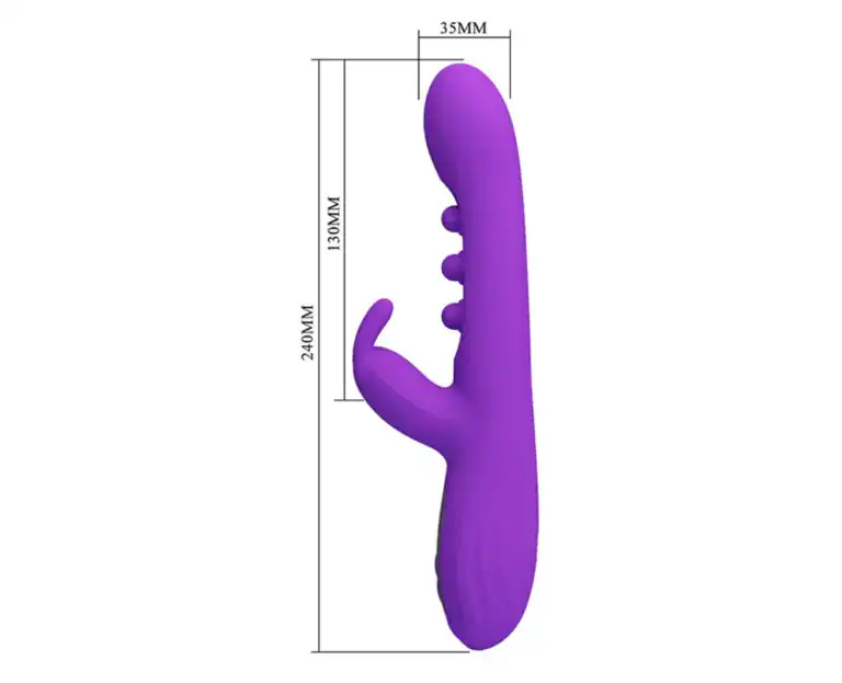 Vibrator Rabbit cu Stimulare prin Pulsat╠Žii s╠Ži LED Mov4