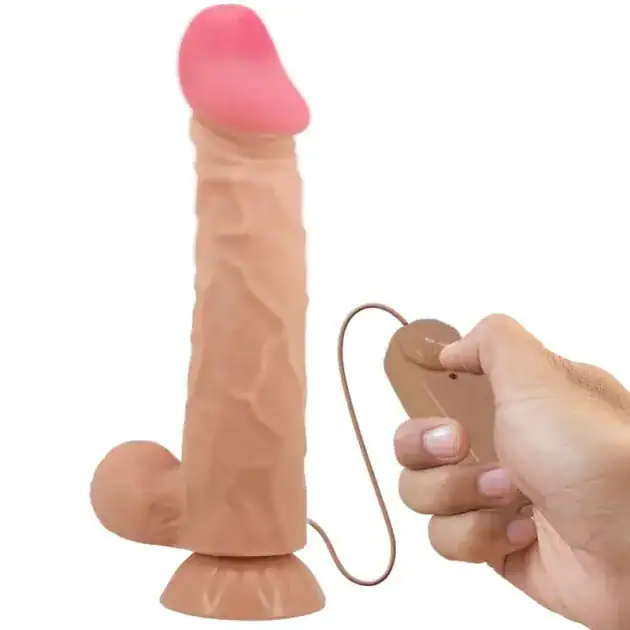 Dildo Vibrator Pretty Love Sliding Skin cu Telecomandă, 24 cm