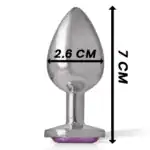 Dop Anal Intense cu Cristal Mov, Mărimea S, 7 cm