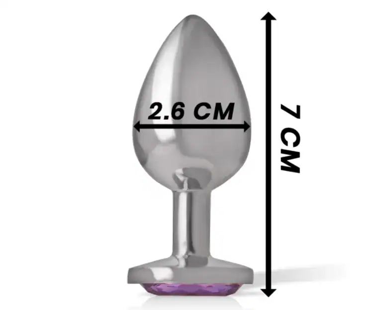 Dop Anal Intense cu Cristal Mov, Mărimea S, 7 cm