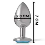 Dop Anal Metalic Intense Cristal Albastru, Mărimea S, 7 cm