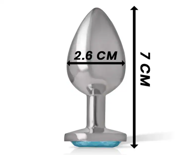 Dop Anal Metalic Intense Cristal Albastru, Mărimea S, 7 cm