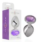 Dop Anal Metalic Intense cu Cristal Mov, Mărimea S, 7 cm