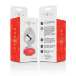 Dop Anal Metalic Intense cu Cristal Roșu, M, 8 cm