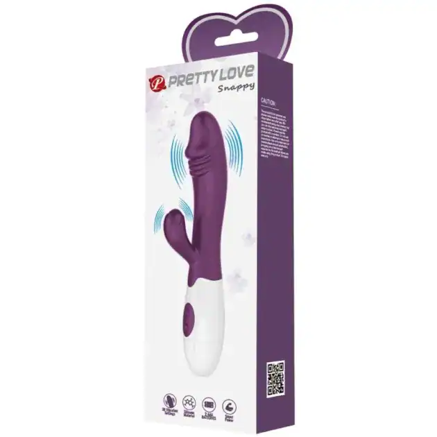 Vibrator Dublu Pretty Love Brighty, Stimulare G Spot și Clitoris, 30 Funcții – Mov