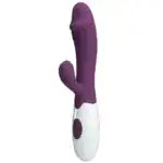 Vibrator Dublu Pretty Love Brighty, Stimulare G și Clitoris, 30 Funcții – Mov