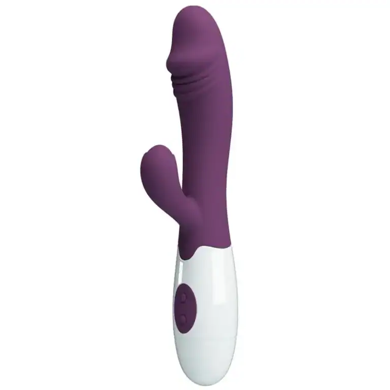Vibrator Dublu Pretty Love Brighty, Stimulare G și Clitoris, 30 Funcții – Mov