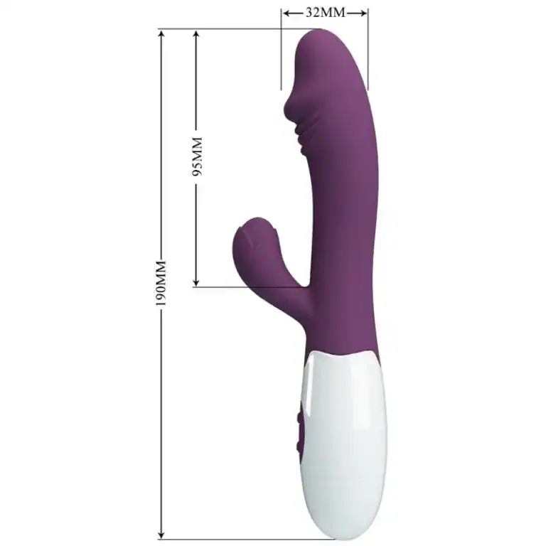 Vibrator Dublu Pretty Love Stimulare G Spot și Clitoris, 30 Funcții – Mov