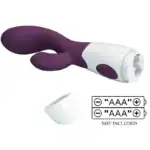 Vibrator Dublu Prtty Love Brighty, Stimulare G Spot și Clitoris, 30 Funcții – Mov