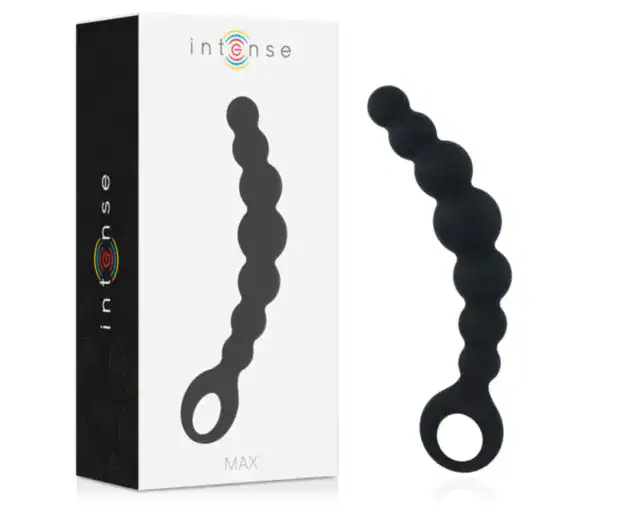 Lanț Anal Intense Max Black, 8 Bile din Silicon Medical, 18,5 cm