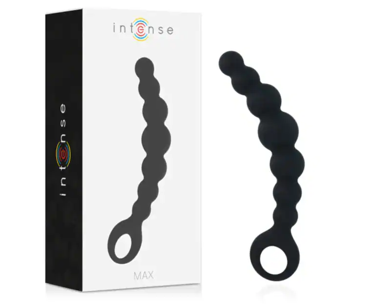 Lanț Anal Intense Max Black, 8 Bile din Silicon Medical, 18,5 cm