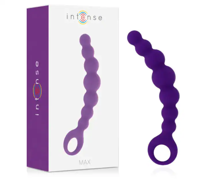 Lanț Anal Intense Max Liliac, 8 Bile din Silicon Medical, 18,5 cm