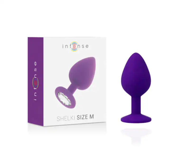 Dop Anal Shelki M, Silicon Medical Premium, Bază Diamant, 8 cm – Lila