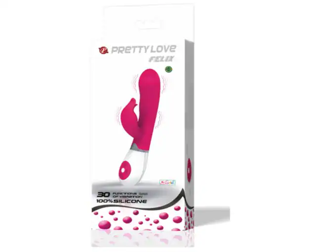 Vibrator Rabbit Pretty Love Felix, Silențios și Impermeabil, 21 cm – Roz