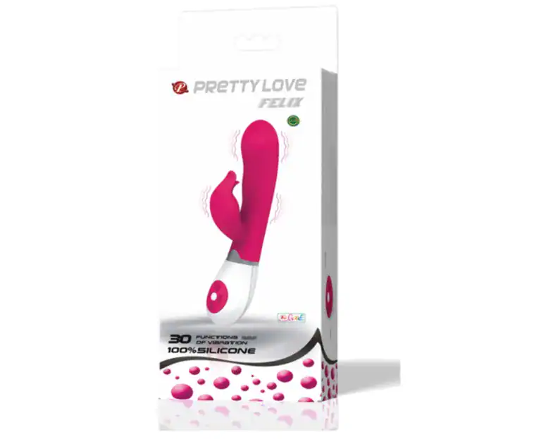 Vibrator Rabbit Pretty Love Felix, Silențios și Impermeabil, 21 cm – Roz
