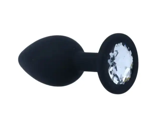 Dop Anal Shelki S, Silicon Medical Premium, Bază Diamant, 7,2 cm – Negru