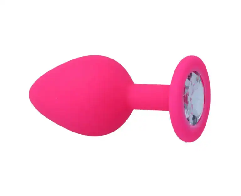 Dop Anal Shelki M, Silicon Medical Premium, Bază Diamant, 8 cm, roz
