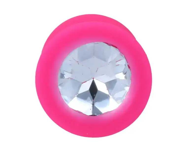 Dop Anal Shelki M, Silicon Medical Premium, Bază Diamant, 8 cm, roz
